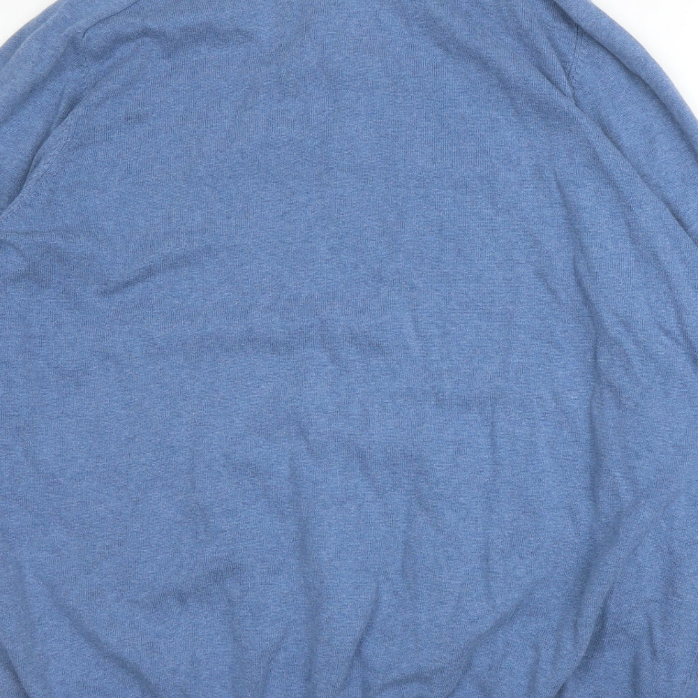 Matalan Mens Blue Collared  Cotton Pullover Jumper Size XL