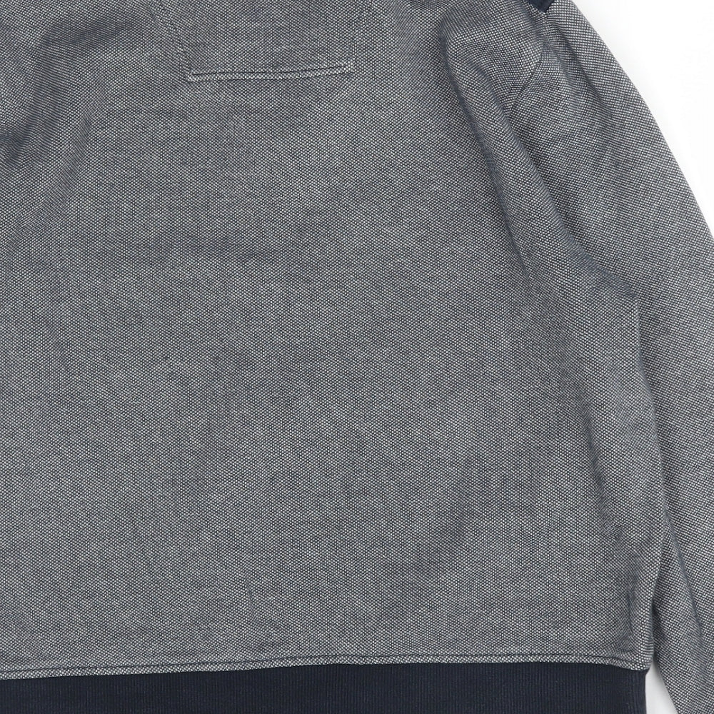 Henri Lloyd Mens Blue Collared  Cotton Pullover Jumper Size L