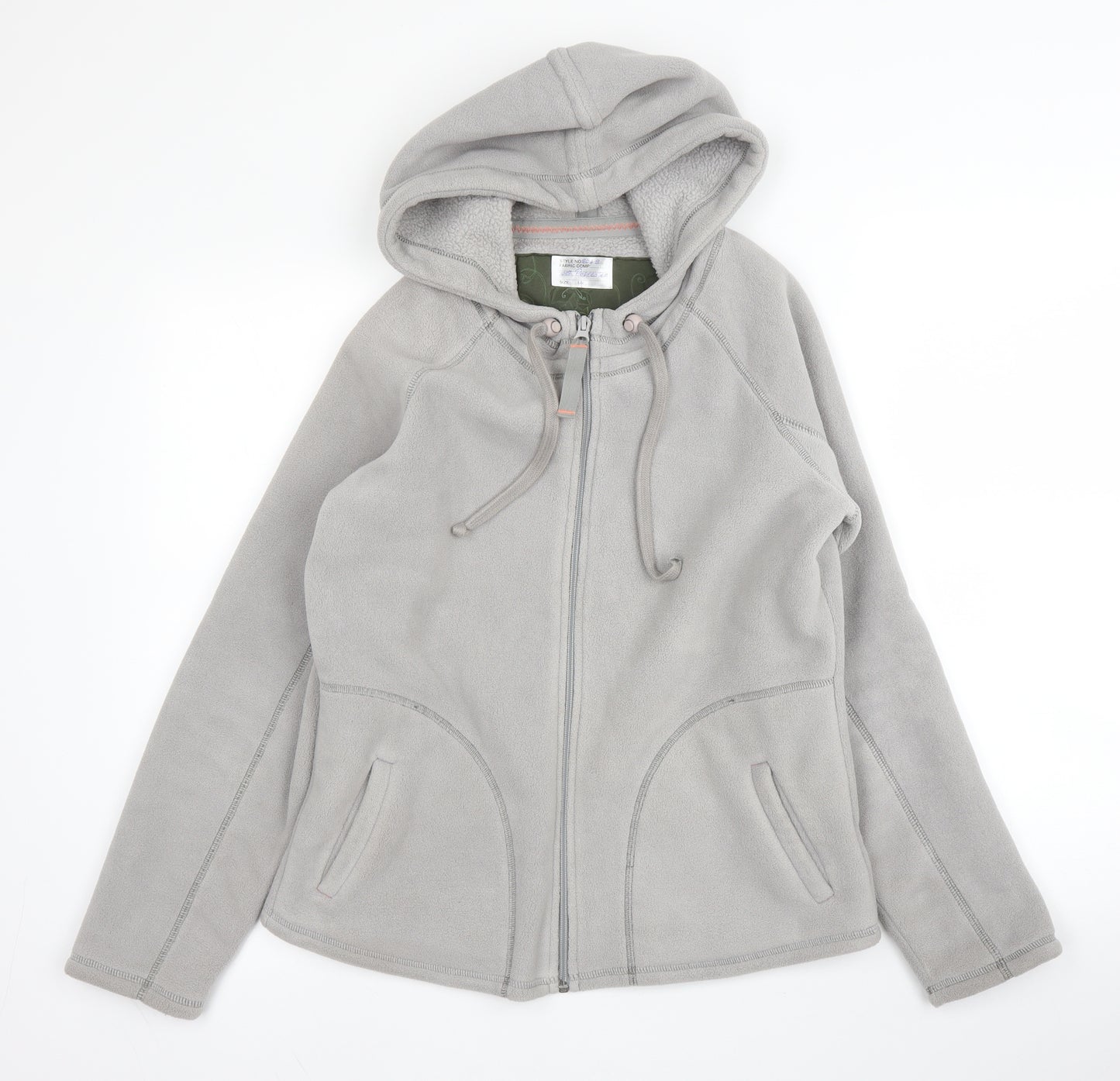 Preworn Womens Grey  Polyester Full Zip Hoodie Size 14  Zip