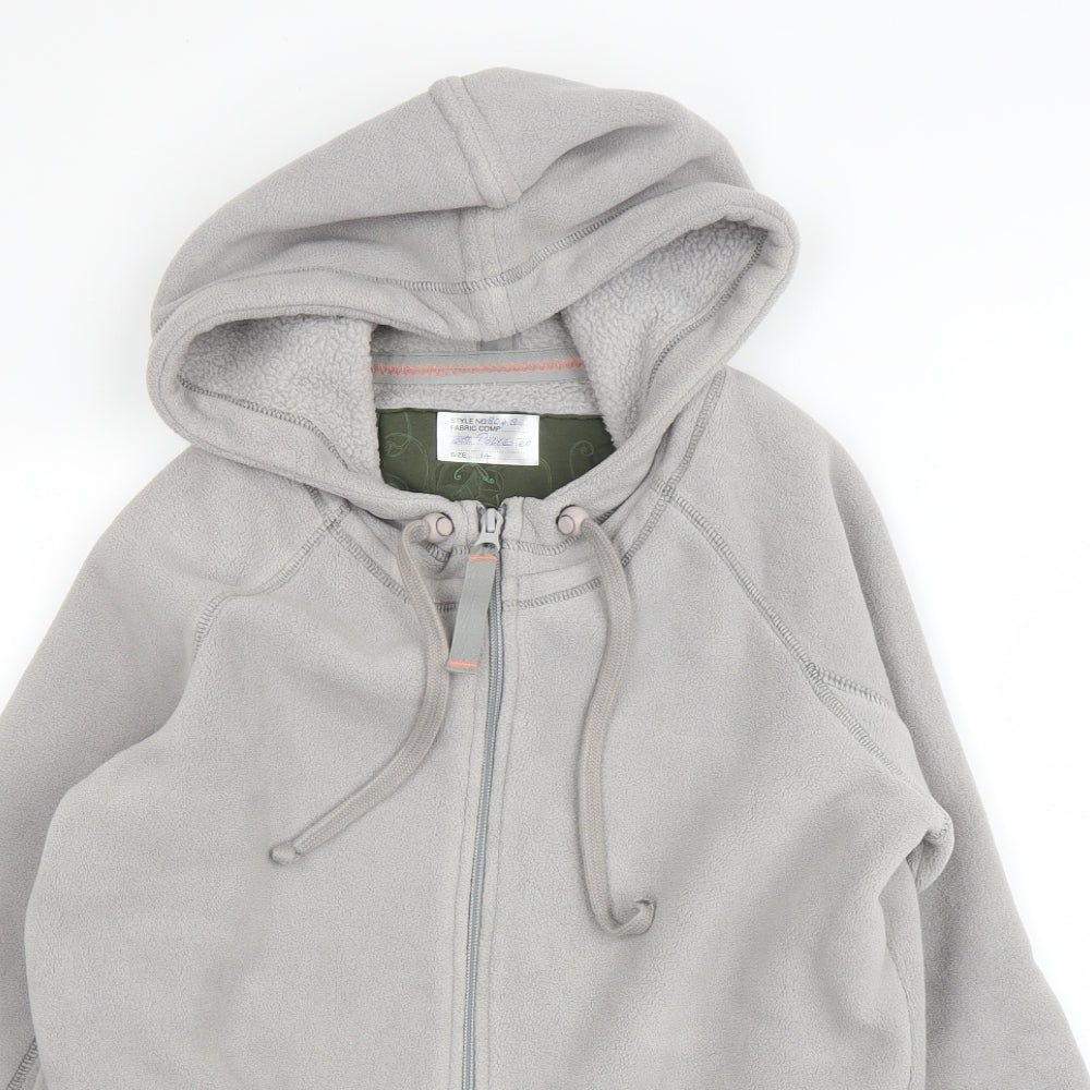 Preworn Womens Grey  Polyester Full Zip Hoodie Size 14  Zip