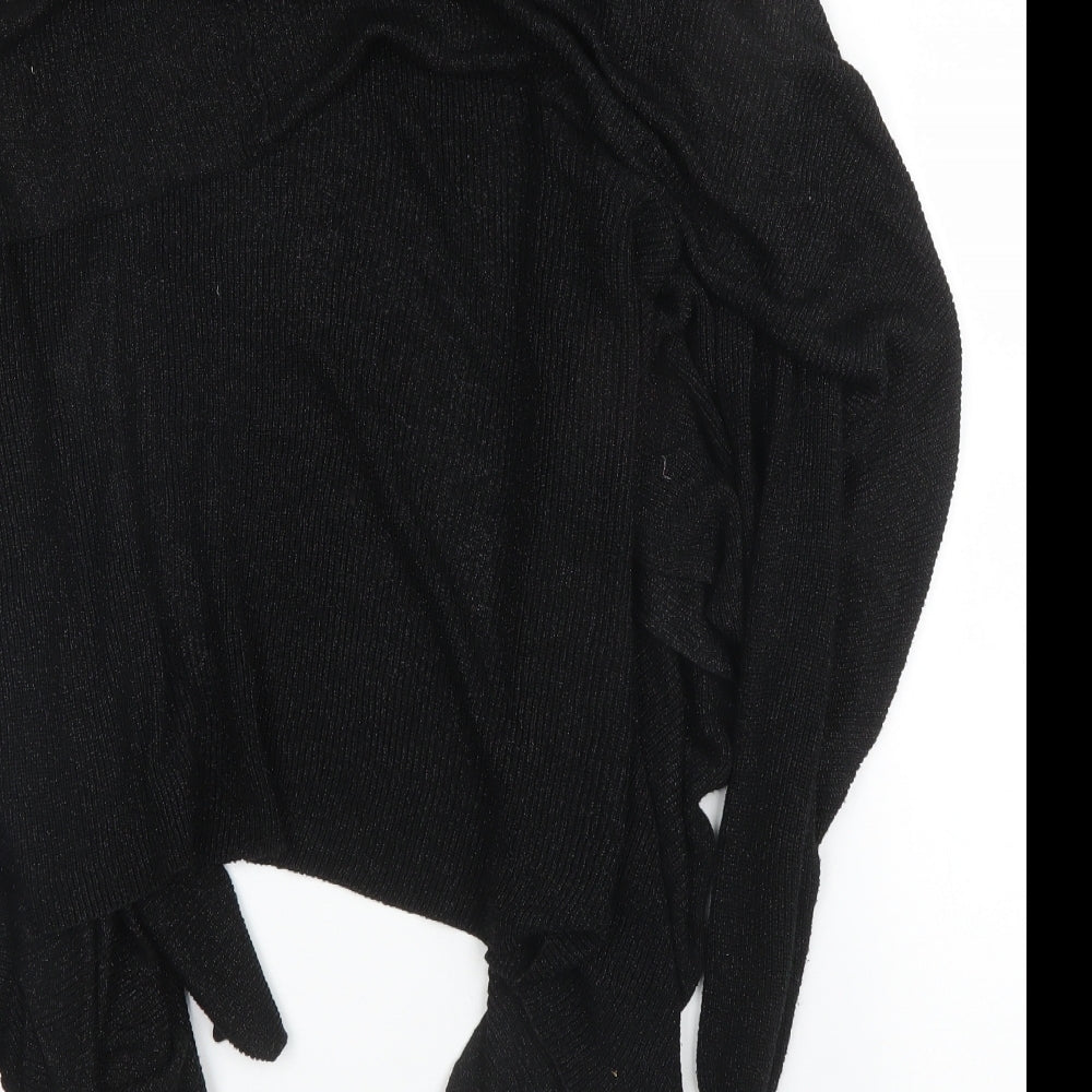 Joseph Womens Black V-Neck  Silk Cardigan Jumper Size L