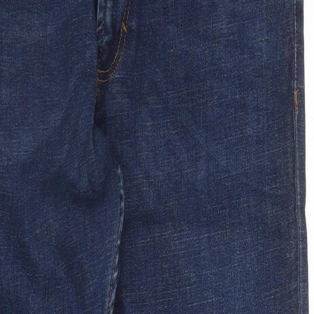 Zara Womens Blue  Cotton Straight Jeans Size 18 L29.5 in Regular Zip