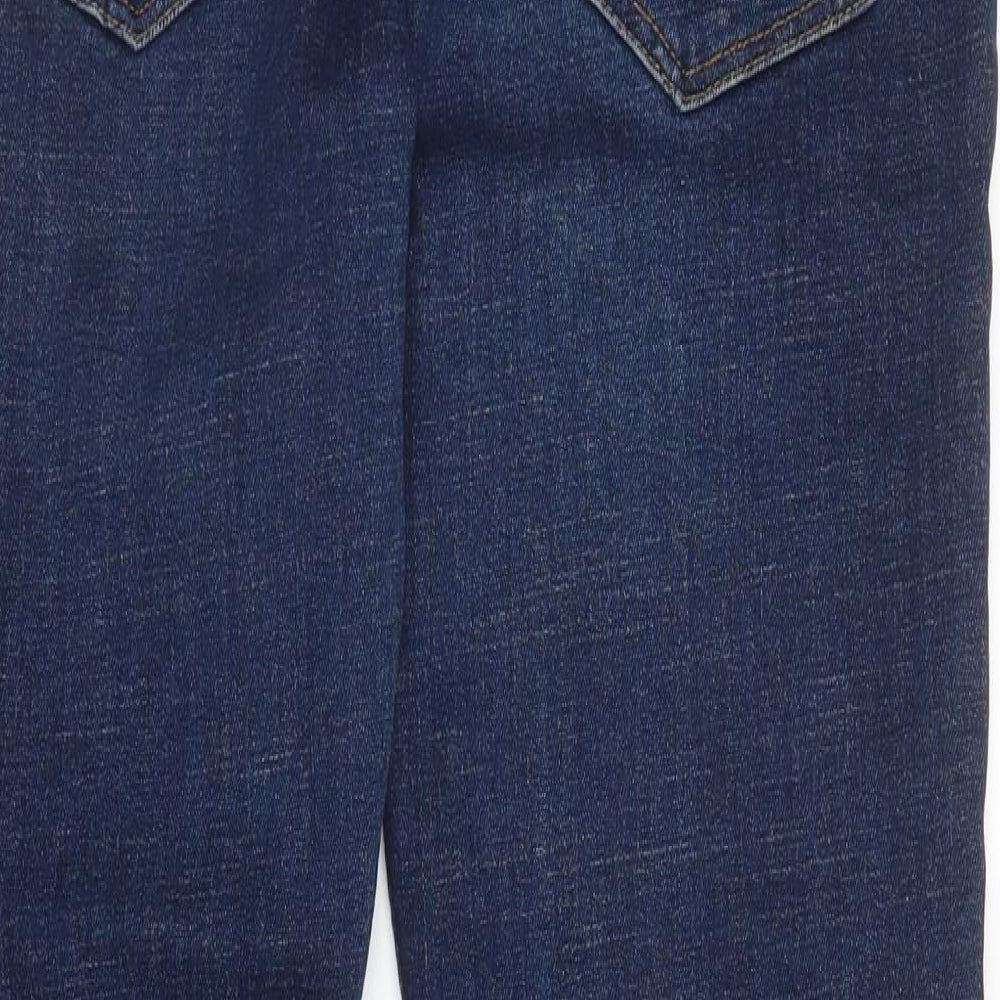Zara Womens Blue  Cotton Straight Jeans Size 18 L29.5 in Regular Zip