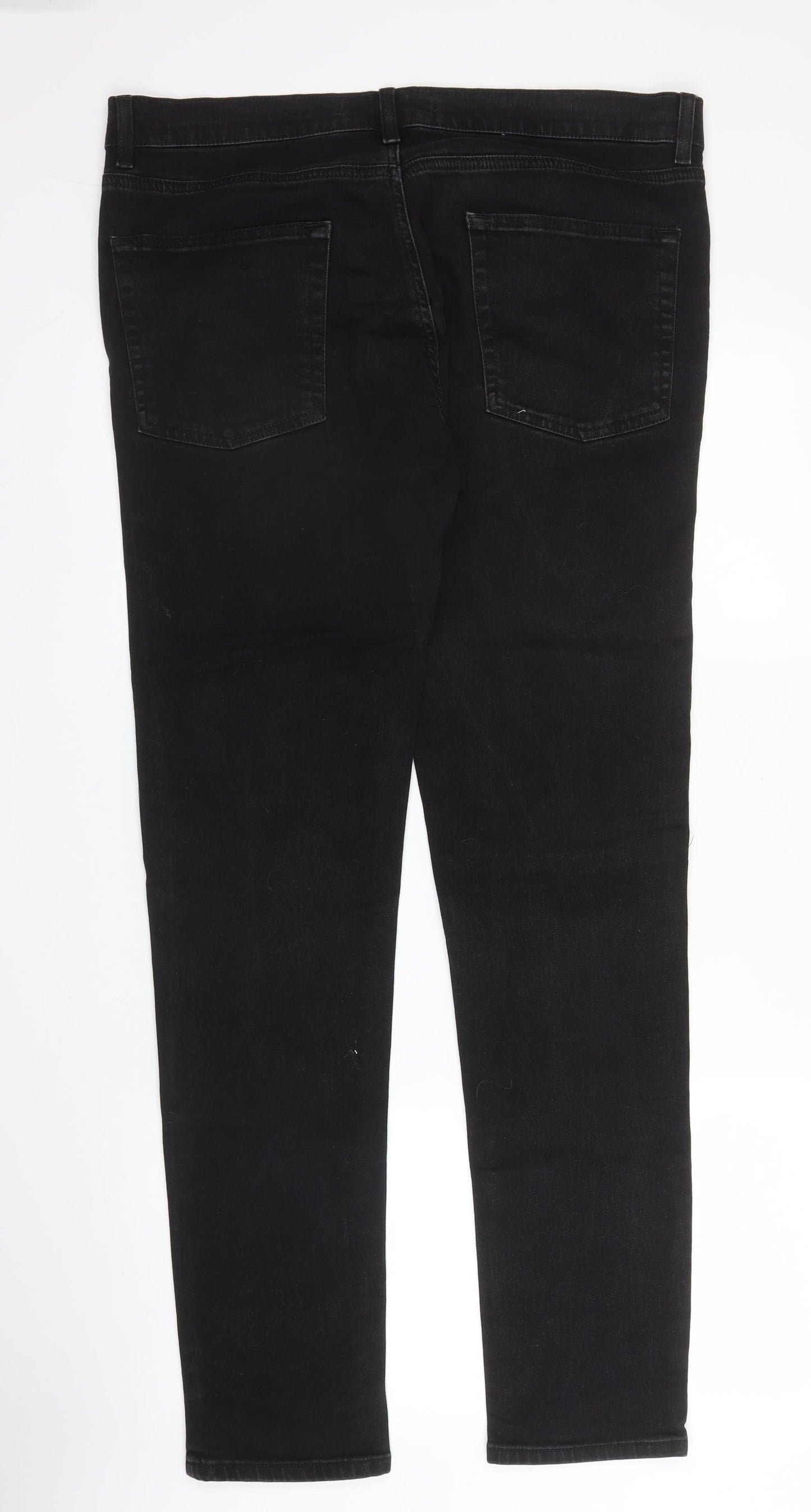 Topman Mens Black  Cotton Skinny Jeans Size 36 in L31 in Regular Button