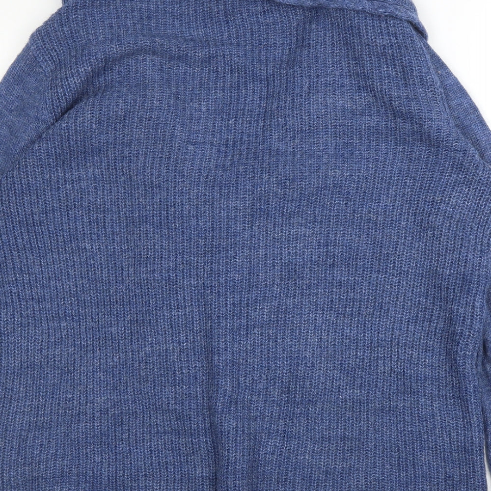 TU Womens Blue V-Neck  Acrylic Cardigan Jumper Size 14