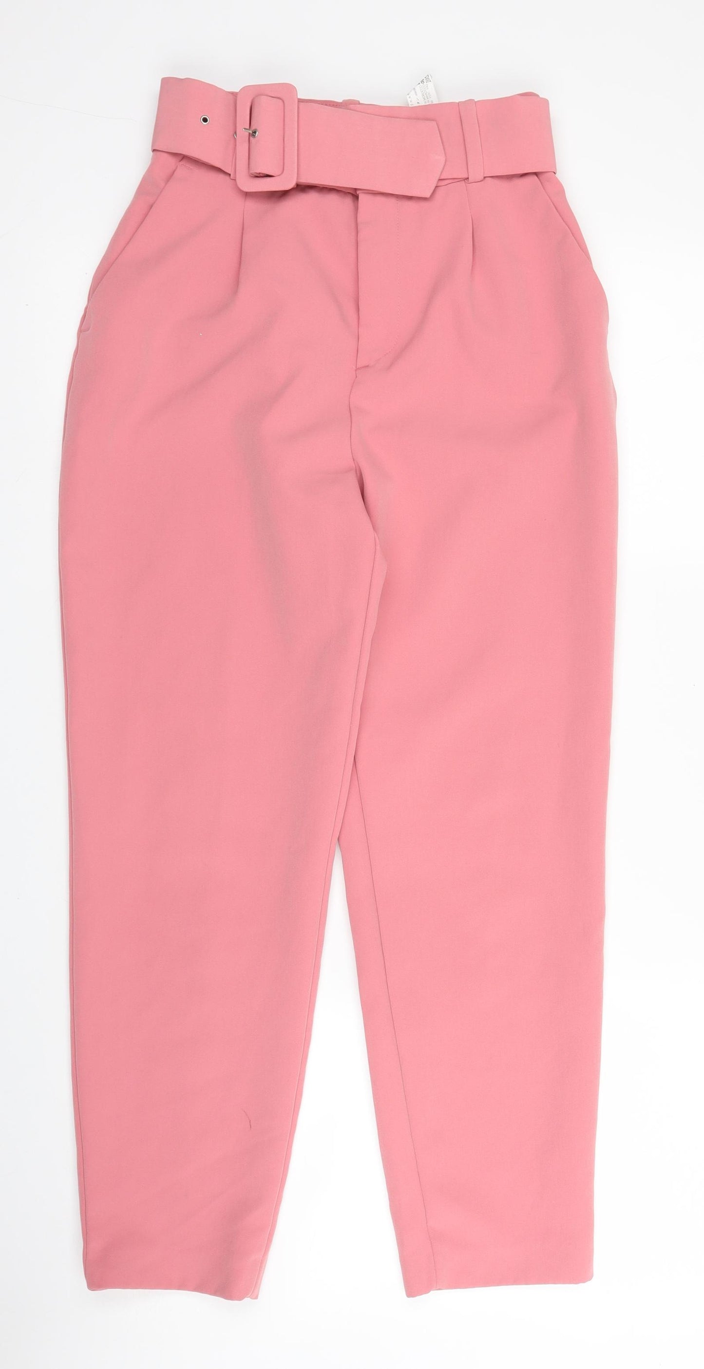 Zara Womens Pink  Polyester Trousers  Size S L24 in Regular Zip
