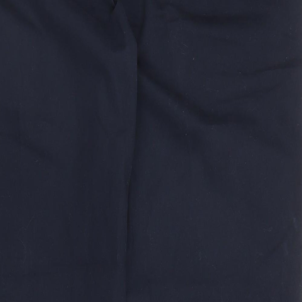 M&S Mens Blue  Cotton Chino Trousers Size 38 in L28 in Regular Zip