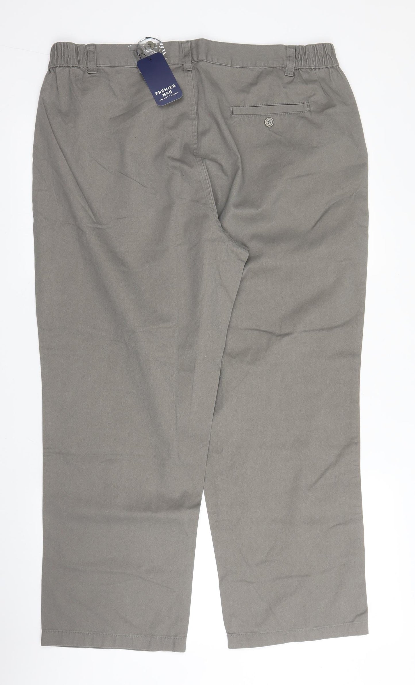 Premier Man Mens Beige  Cotton Trousers  Size 36 in L26 in Regular