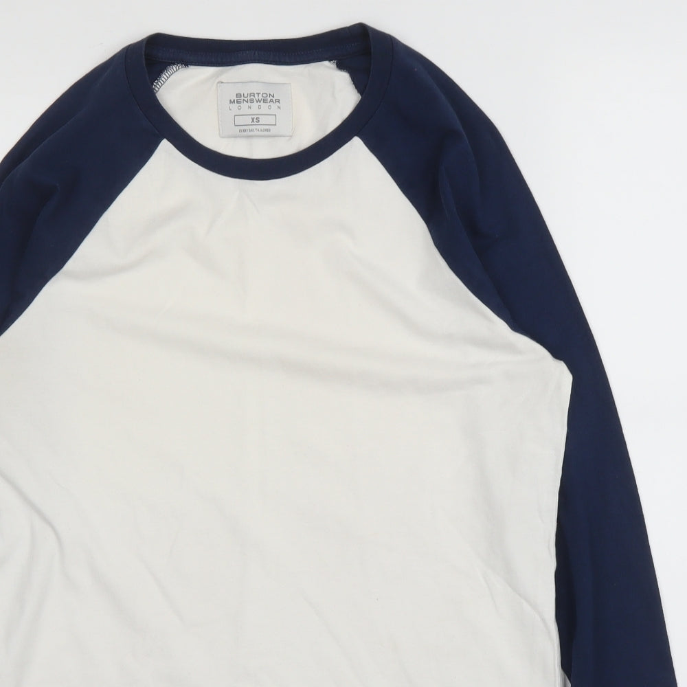 Burton Mens White  Cotton  T-Shirt Size XS Round Neck