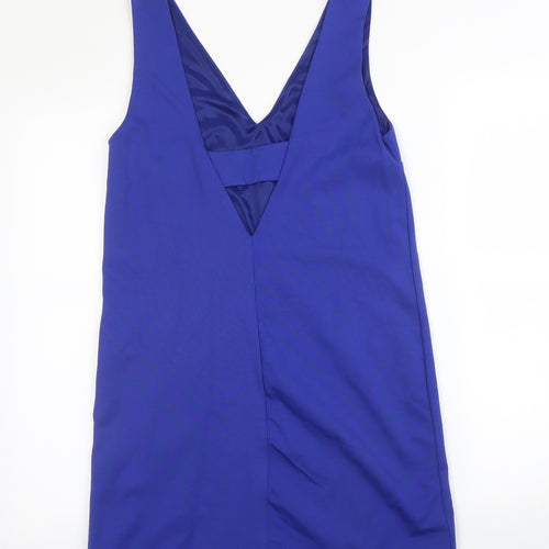 Mabgo Womens Blue  Viscose A-Line  Size S  V-Neck
