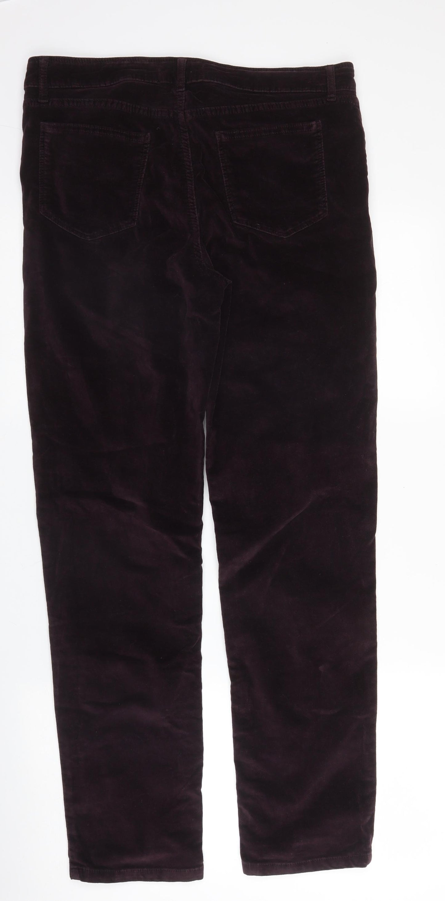 Fat Face Womens Purple  Cotton Straight Jeans Size 14 L30 in Regular Zip