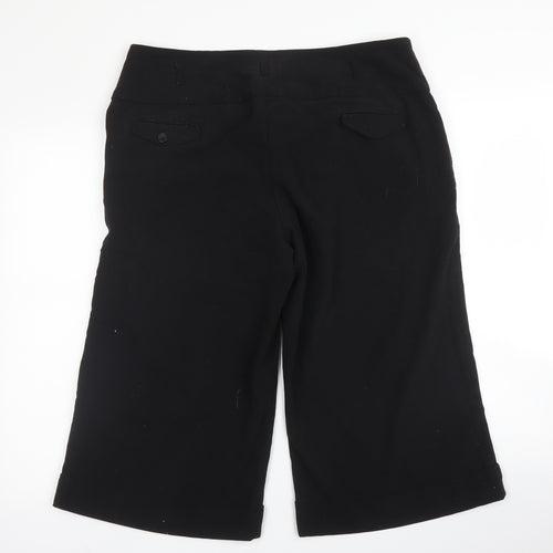 Evie Womens Black  Viscose Capri Trousers Size 16 L20 in Regular Zip