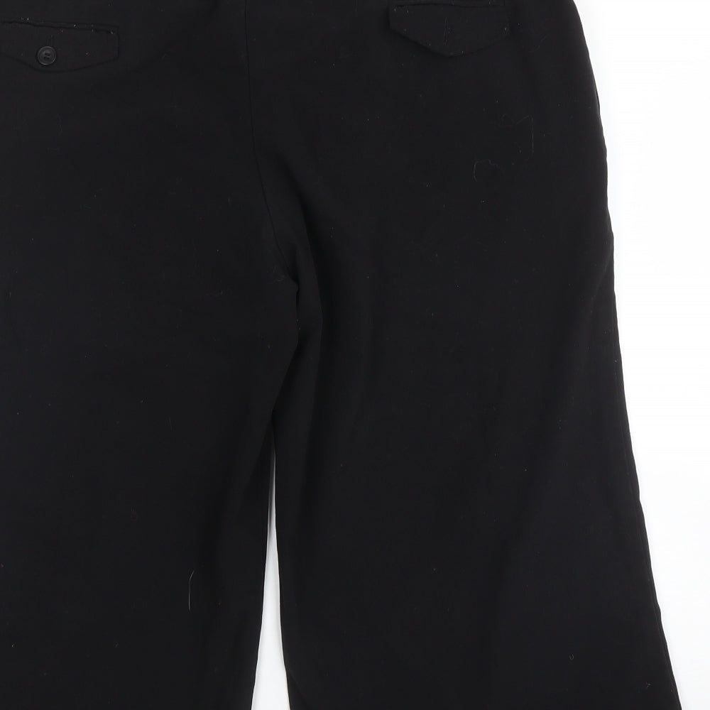 Evie Womens Black  Viscose Capri Trousers Size 16 L20 in Regular Zip