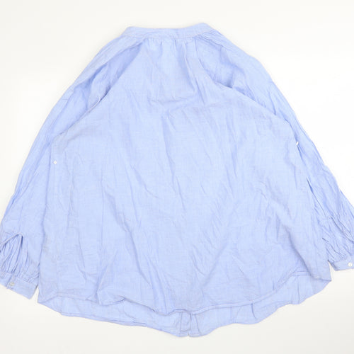 H&M Womens Blue  Cotton Basic Blouse Size L Round Neck