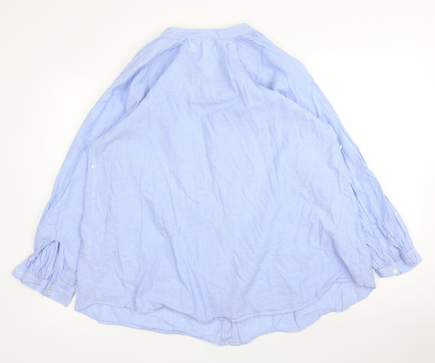H&M Womens Blue  Cotton Basic Blouse Size L Round Neck