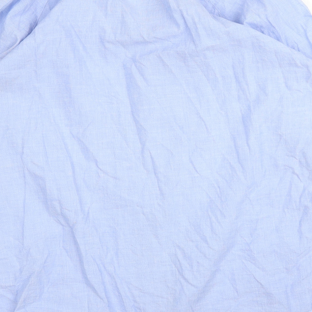 H&M Womens Blue  Cotton Basic Blouse Size L Round Neck