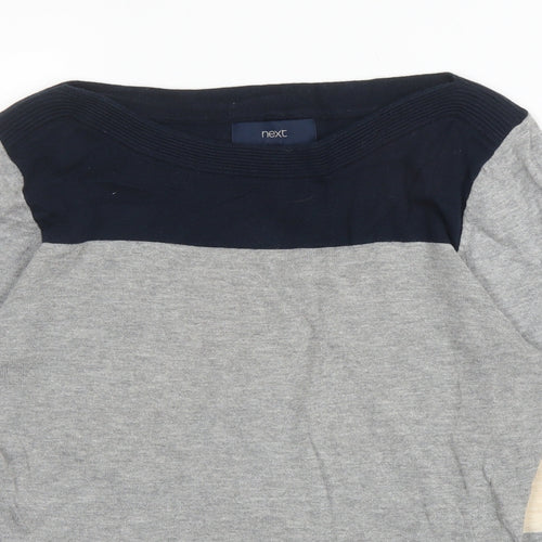 NEXT Womens Grey Round Neck  Cotton Pullover Jumper Size 10