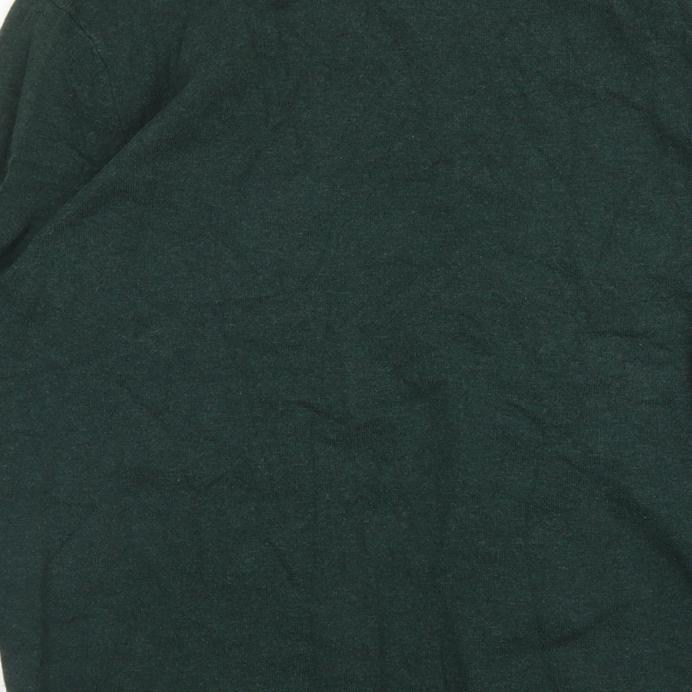George Mens Green V-Neck  Cotton Pullover Jumper Size M