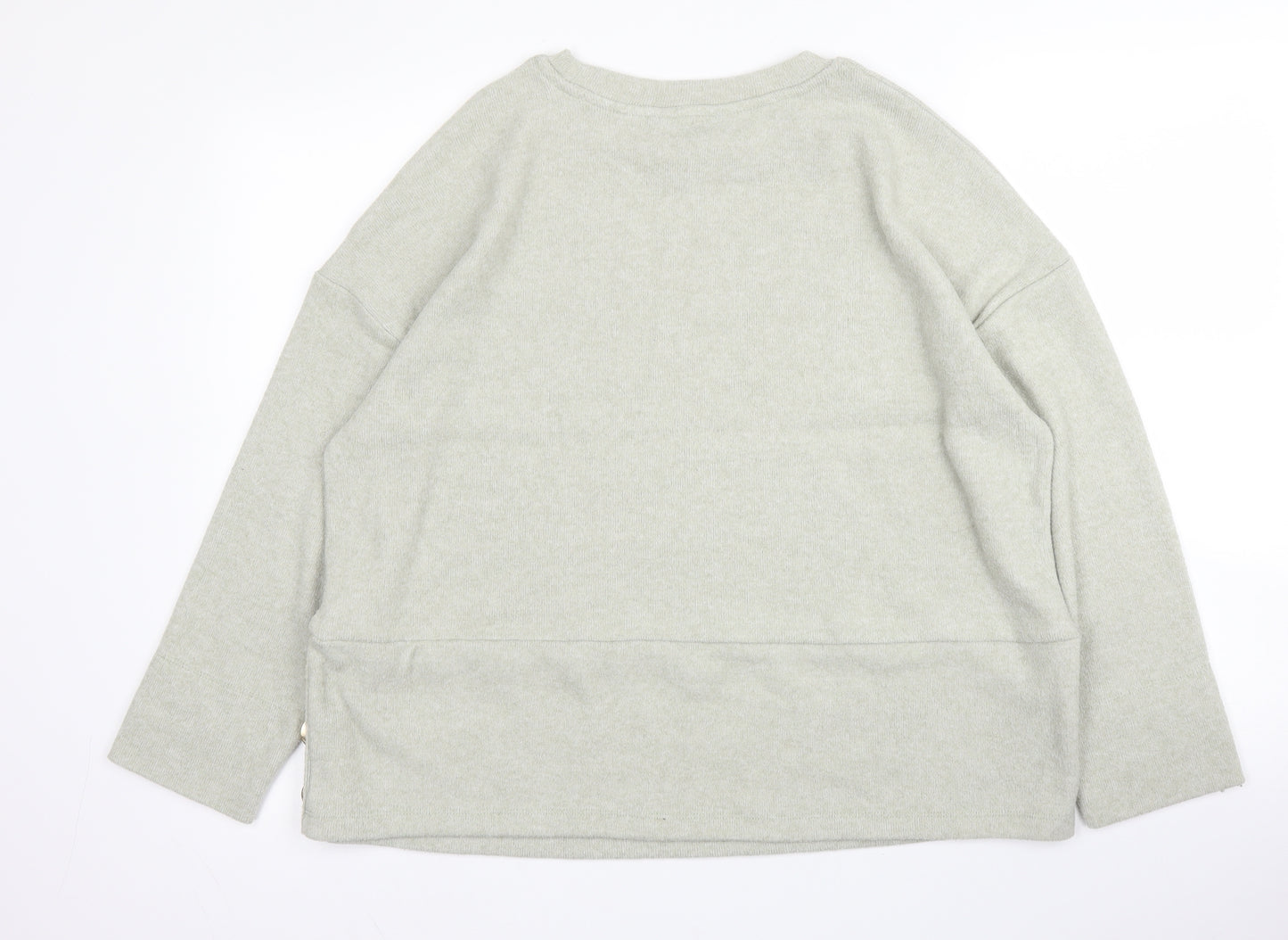 F&F Womens Green Round Neck  Viscose Pullover Jumper Size 14