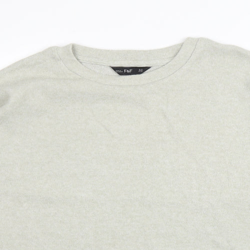 F&F Womens Green Round Neck  Viscose Pullover Jumper Size 14