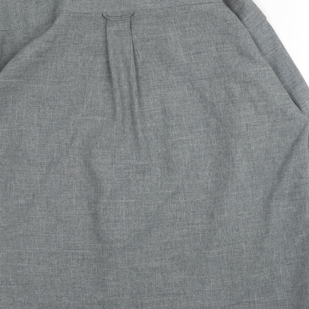 Matinee Mens Grey  Polyester  Button-Up Size L Collared Button