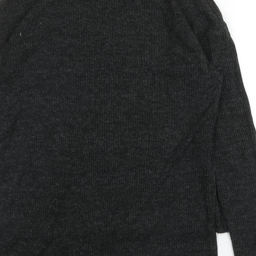 Select Womens Grey  Acrylic Basic Blouse Size 8 Round Neck