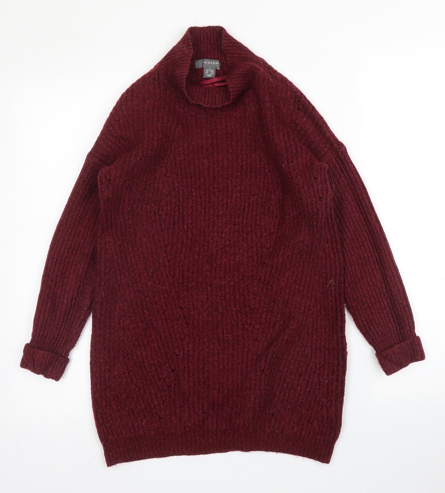 Primark Womens Purple Mock Neck  Acrylic Pullover Jumper Size S