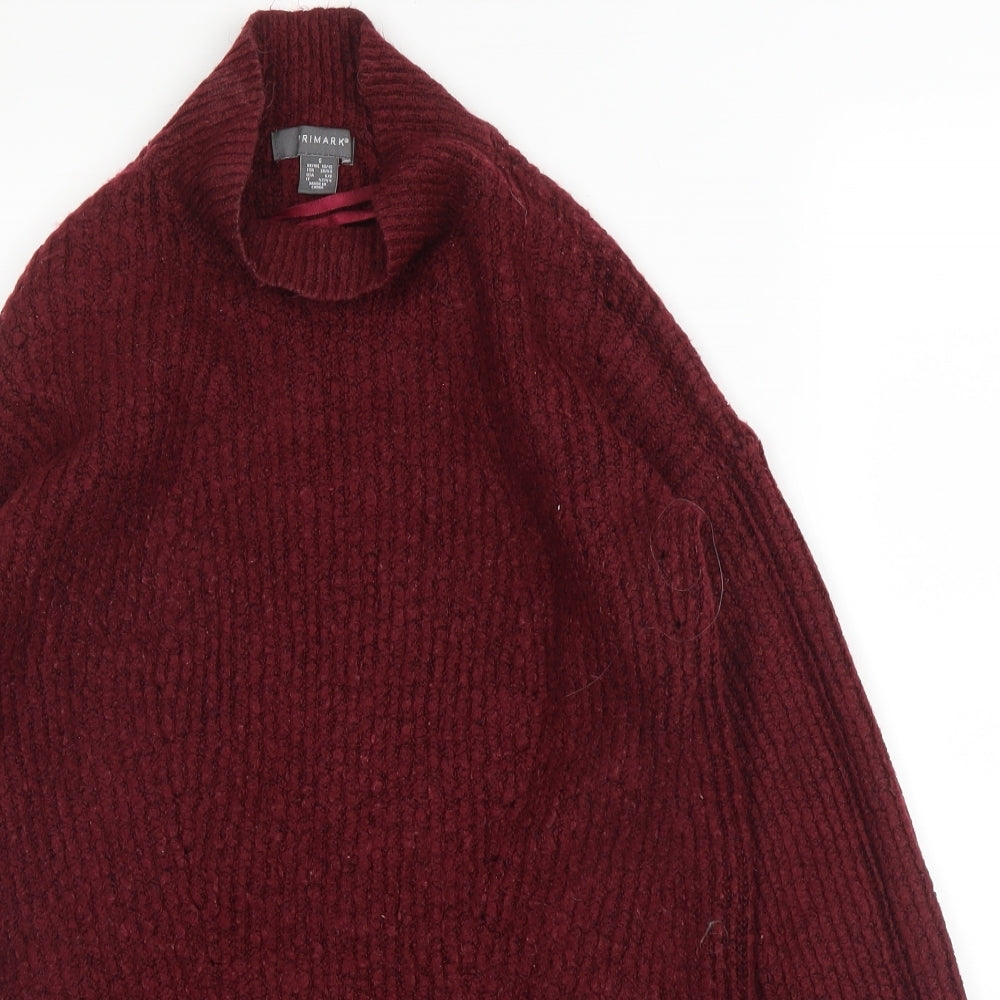 Primark Womens Purple Mock Neck  Acrylic Pullover Jumper Size S