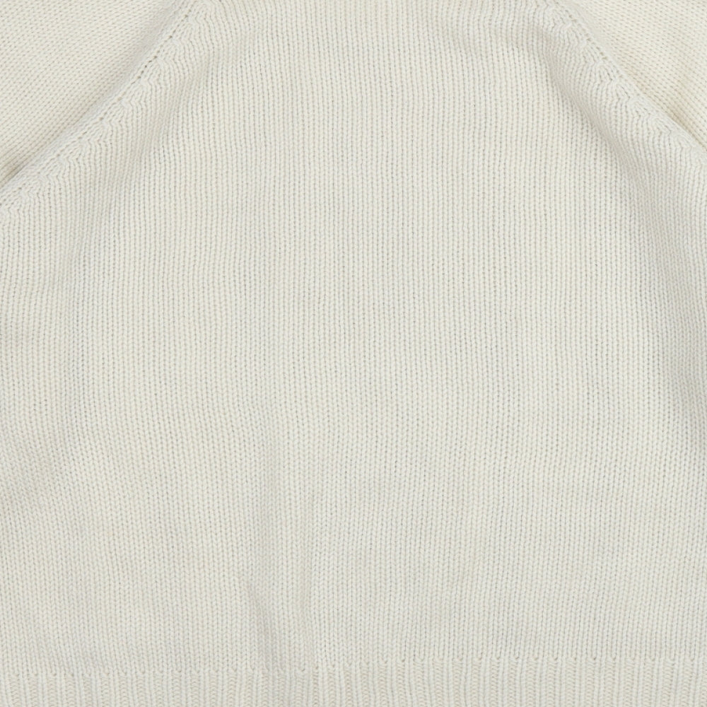 Preworn Womens Ivory Round Neck  Acrylic Pullover Jumper Size L
