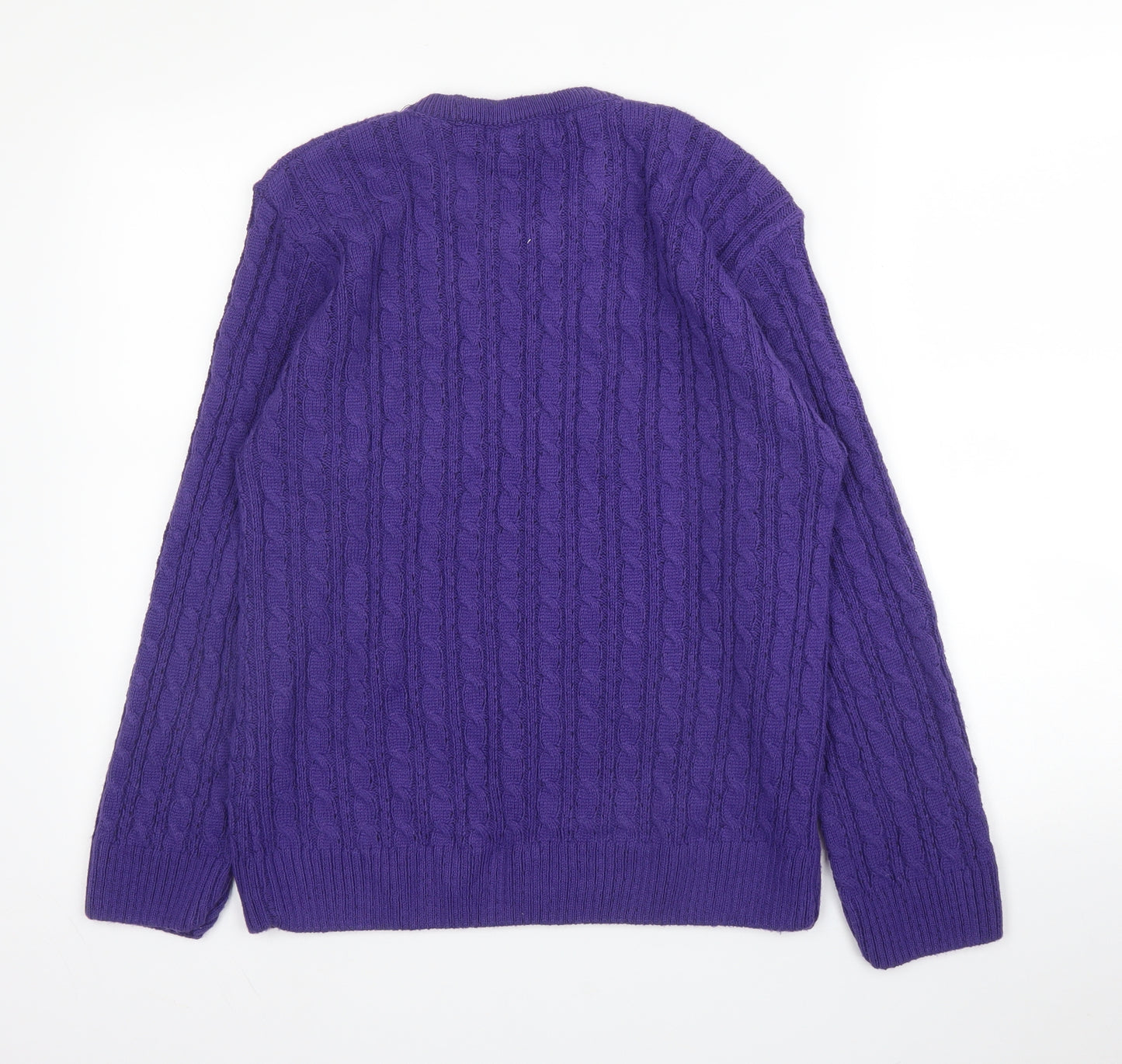 Pure & Natural Womens Purple Round Neck  Acrylic Pullover Jumper Size M