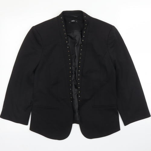 M&Co Womens Black  Viscose Jacket Blazer Size 10