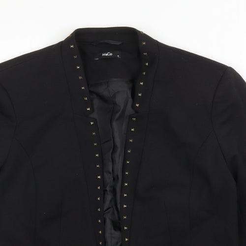 M&Co Womens Black  Viscose Jacket Blazer Size 10