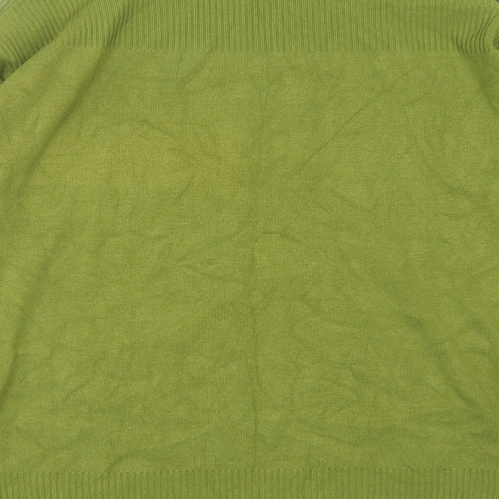 Preworn Womens Green Round Neck  Rayon Pullover Jumper Size L