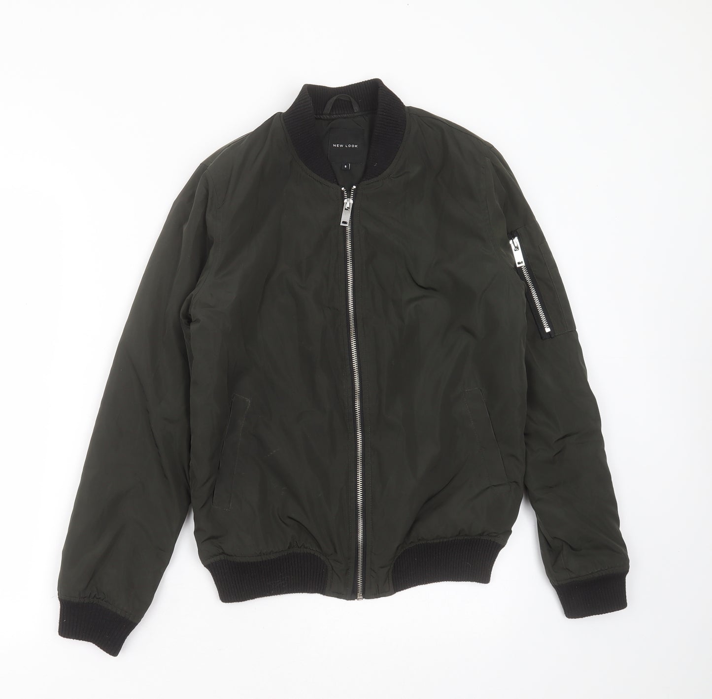New Look Womens Green   Bomber Jacket Jacket Size 8  Zip