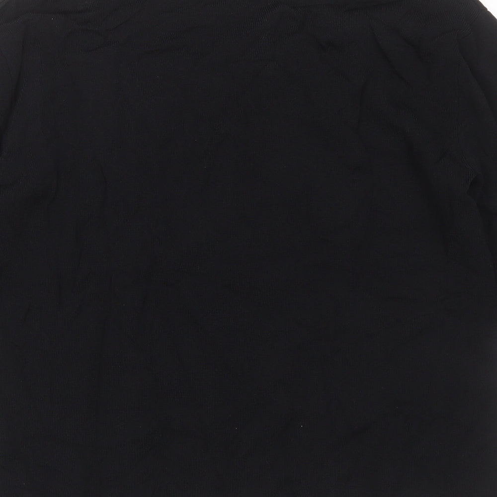 Angelina Womens Black Round Neck Floral Viscose Pullover Jumper Size S   - floral detail