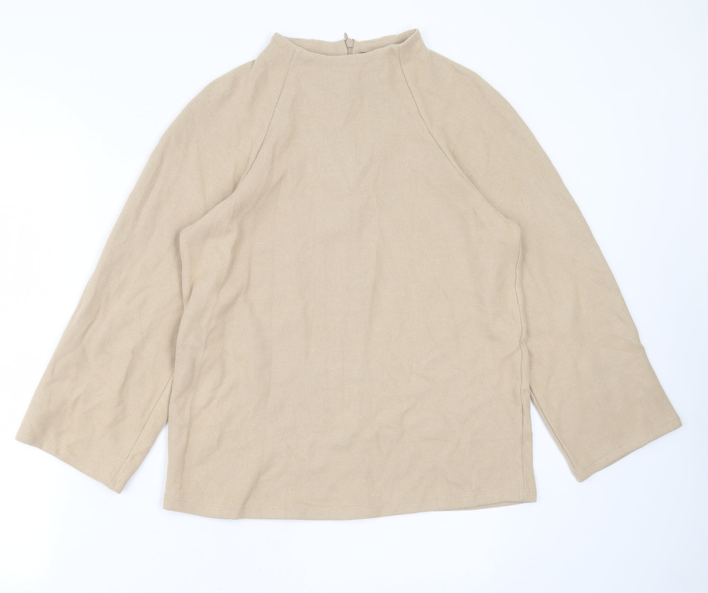 Marks and Spencer Womens Beige Round Neck  Polyester Pullover Jumper Size 12