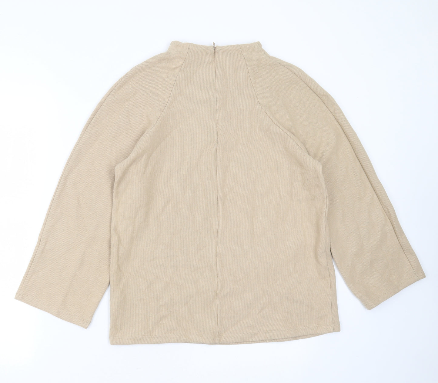 Marks and Spencer Womens Beige Round Neck  Polyester Pullover Jumper Size 12