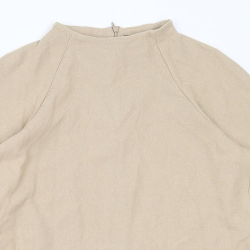 Marks and Spencer Womens Beige Round Neck  Polyester Pullover Jumper Size 12