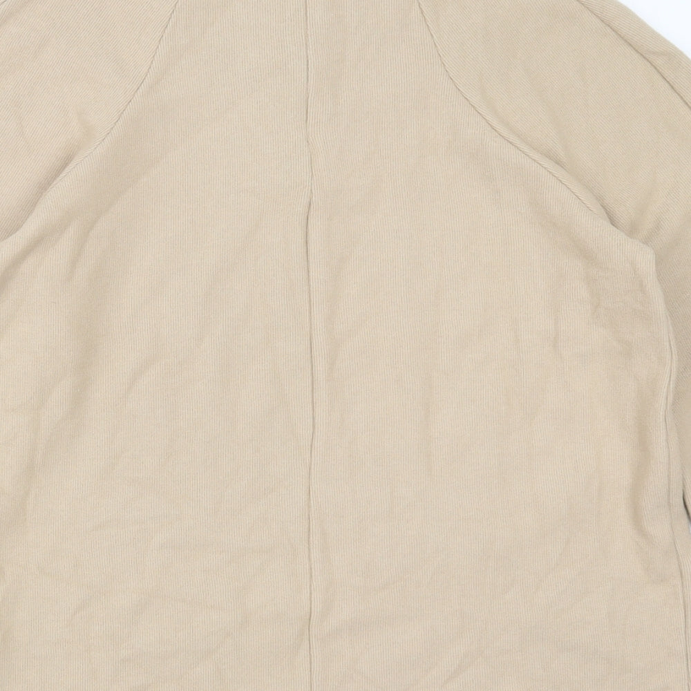 Marks and Spencer Womens Beige Round Neck  Polyester Pullover Jumper Size 12