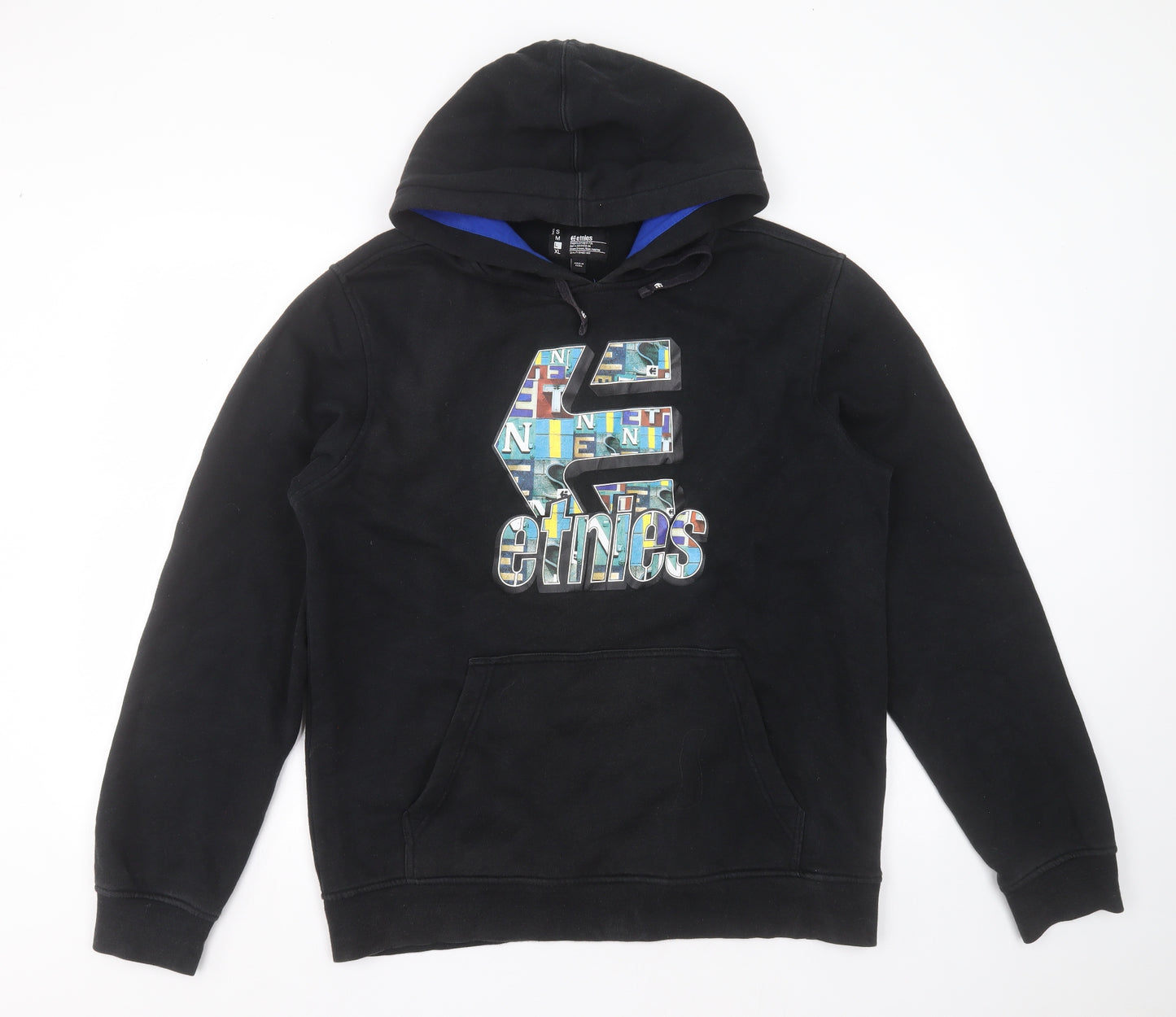 etnies Mens Black  Cotton Pullover Hoodie Size L