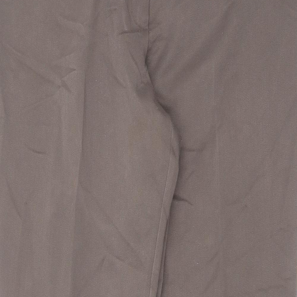 Marks and Spencer Womens Brown  Polyester Trousers  Size 16 L31 in Slim Zip