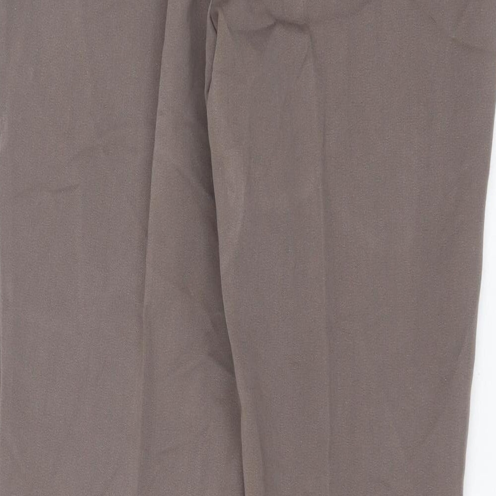 Marks and Spencer Womens Brown  Polyester Trousers  Size 16 L31 in Slim Zip