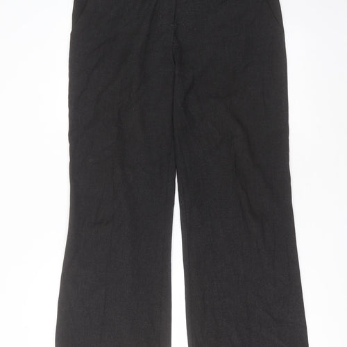 Marks and Spencer Womens Grey  Polyester Blend Trousers  Size 36 in L30 in Regular Zip