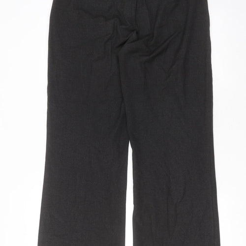 Marks and Spencer Womens Grey  Polyester Blend Trousers  Size 36 in L30 in Regular Zip