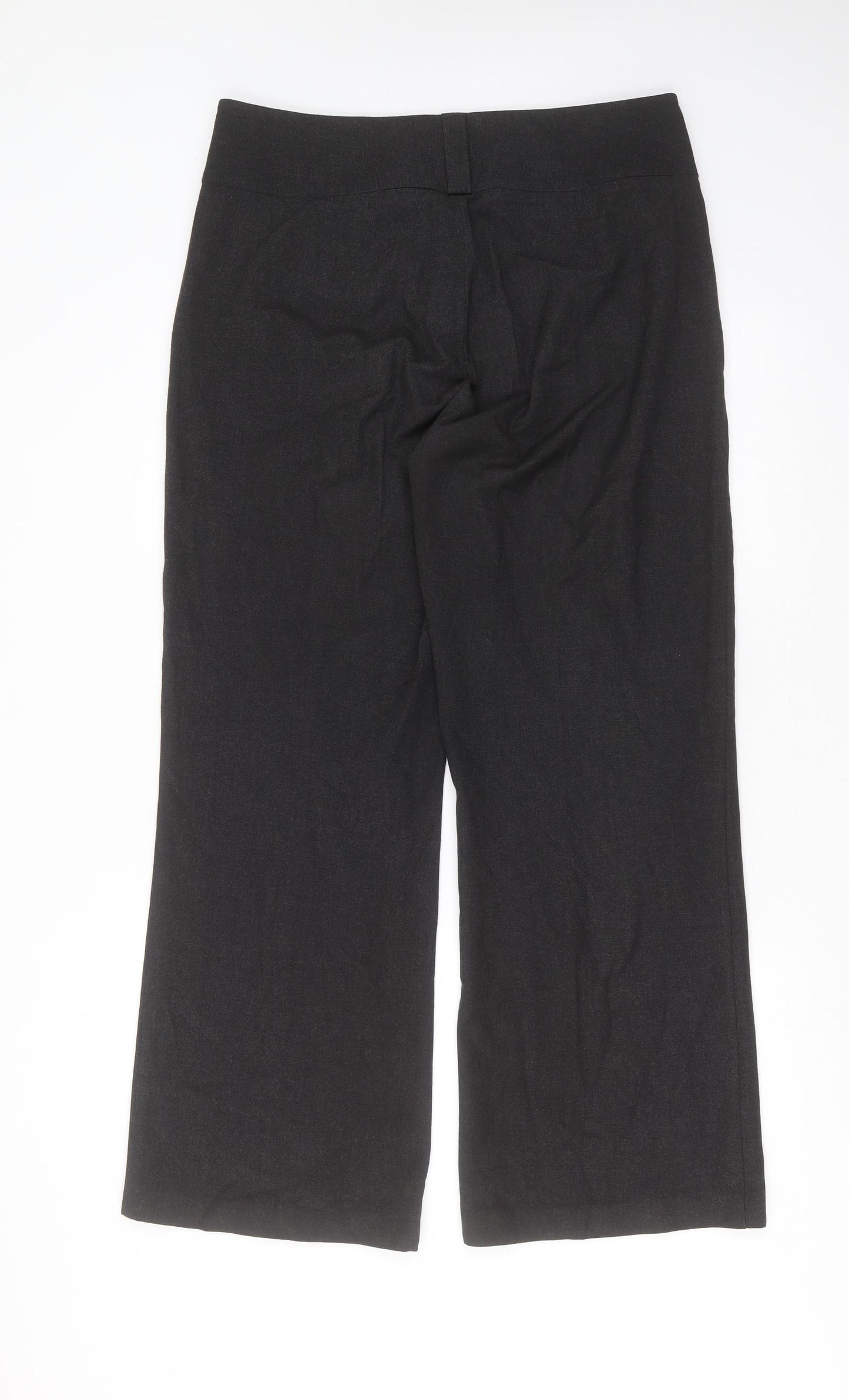 Marks and Spencer Womens Grey  Polyester Blend Trousers  Size 36 in L30 in Regular Zip