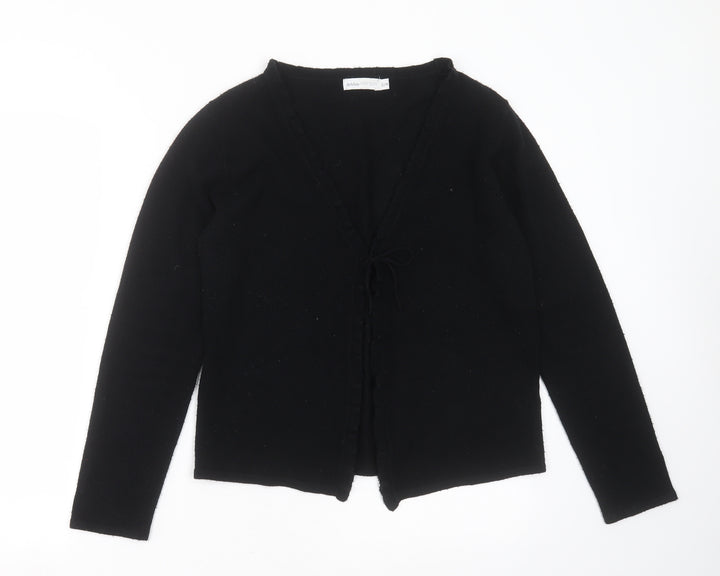Debbie Morgan Womens Black V-Neck Acrylic Cardigan Jumper Size S