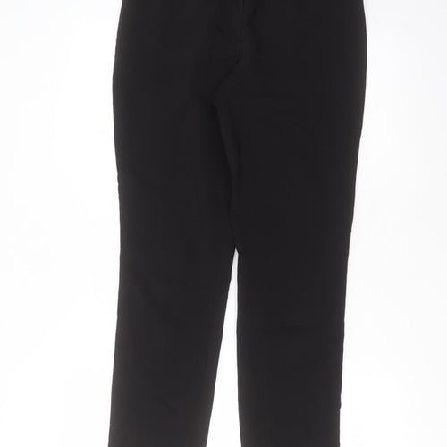 H&M Womens Black  Cotton Trousers  Size 10 L28 in Regular Zip