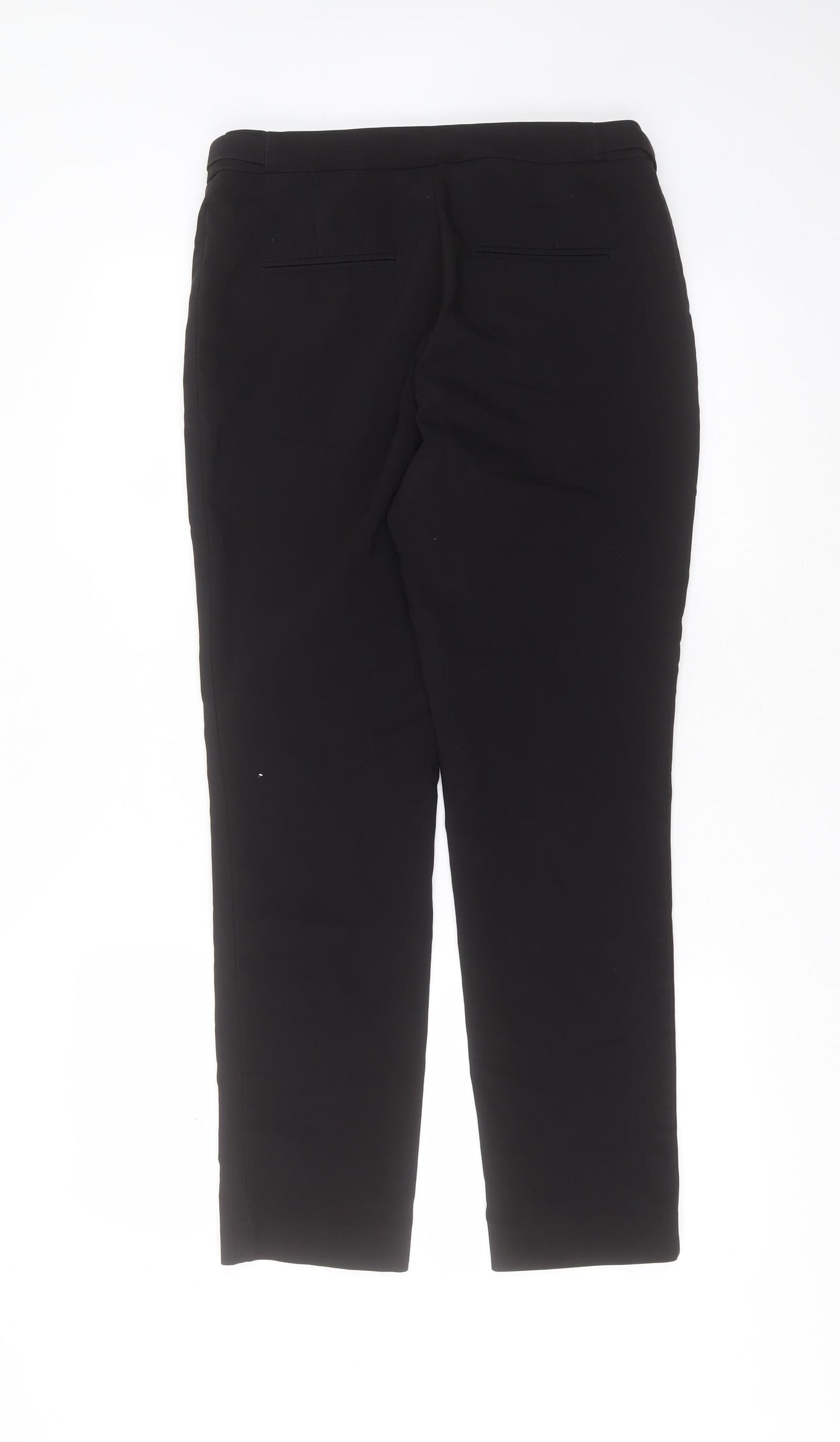 H&M Womens Black  Cotton Trousers  Size 10 L28 in Regular Zip