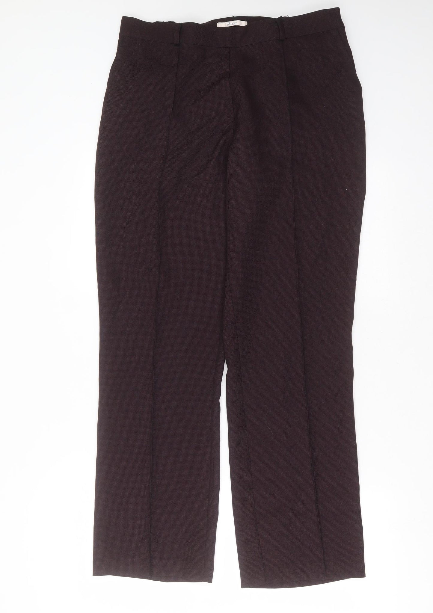 Marks and Spencer Womens Purple  Polyester Trousers  Size 14 L29 in Regular