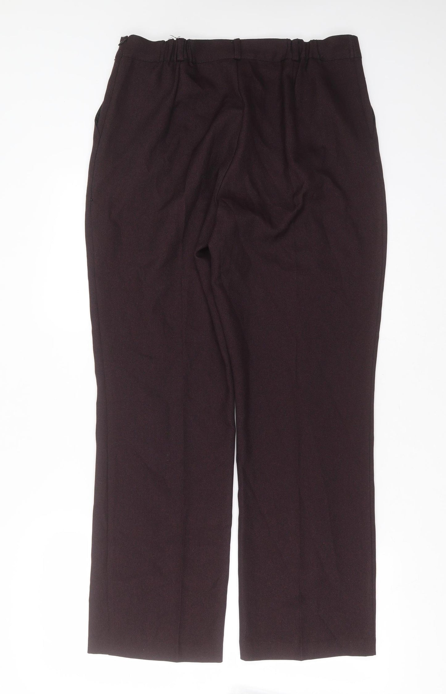 Marks and Spencer Womens Purple  Polyester Trousers  Size 14 L29 in Regular
